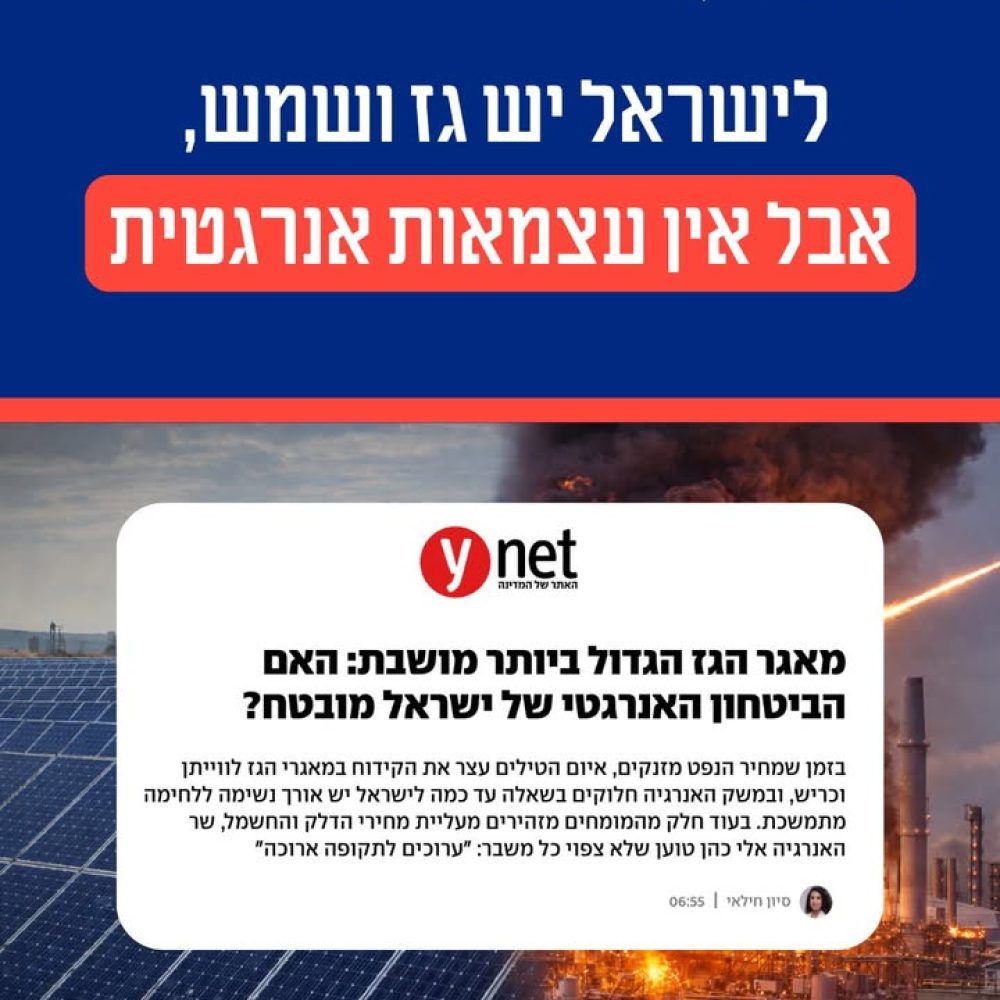 המלחמה והשפעתה על מחירי האנרגיה בישראל